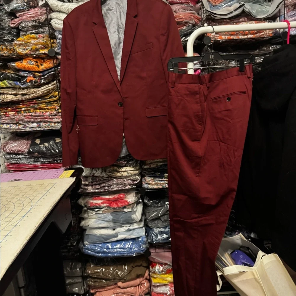 Stylish Burgundy Suit Set
